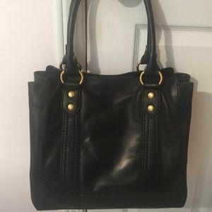 Frye Melissa Black Leather Tote Handbag